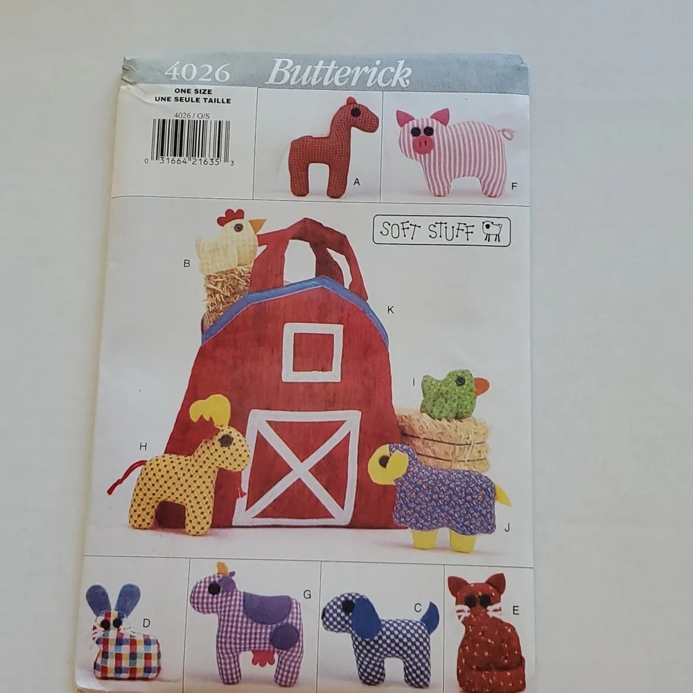 Vintage Butterick Patterns - Farm Animals and Barn